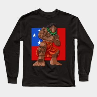 Samoan Pride Samoa Flag Polynesian Haka Dance Long Sleeve T-Shirt